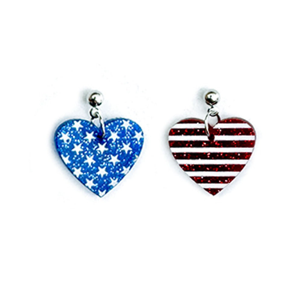 Wholesale American Independence Day Five-pointed Star Acrylic Glitter Earrings
