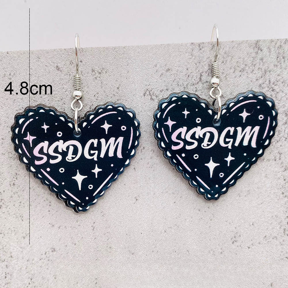 Pendientes acrílicos de calavera de corazón al por mayor