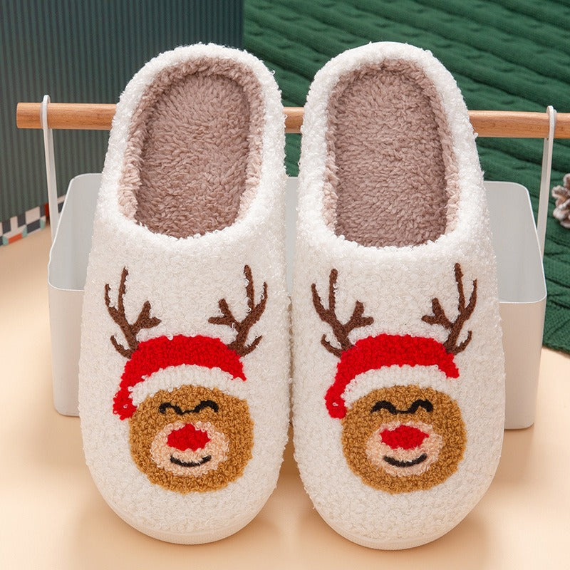 Wholesale Christmas Series Home Interior Soft Bottom Silent Warm Autumn/Winter Slippers