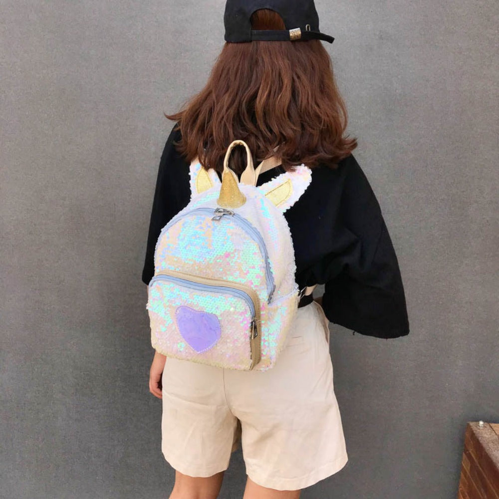 Wholesale Cartoon Cute Unicorn Sequin Student Backpack