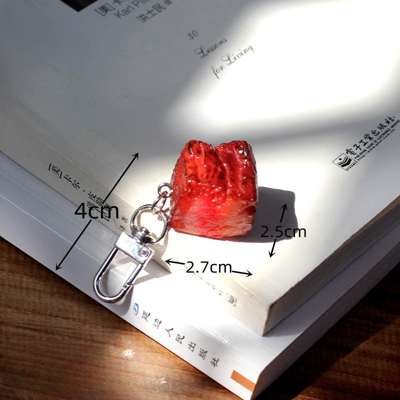 Wholesale PVC Simulation Food Steak Sausage Keychain