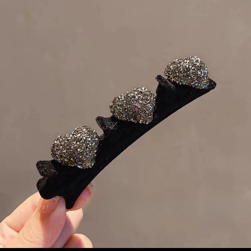 Wholesale Flocked Heart Hairpin New Year Bangs Hairpin Full Diamond Hairpin