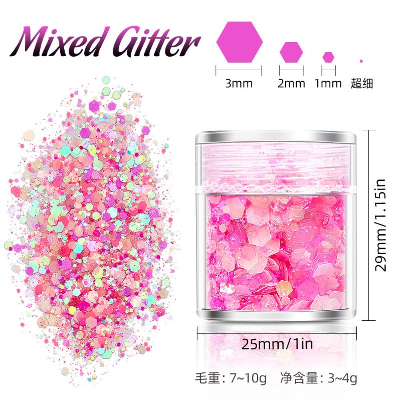Wholesale Luminous Powder Nail Polish Sequins Glitter 24 Colors Mixed Luminous Nail Polish Nail Polish Nail Stickers Accessories