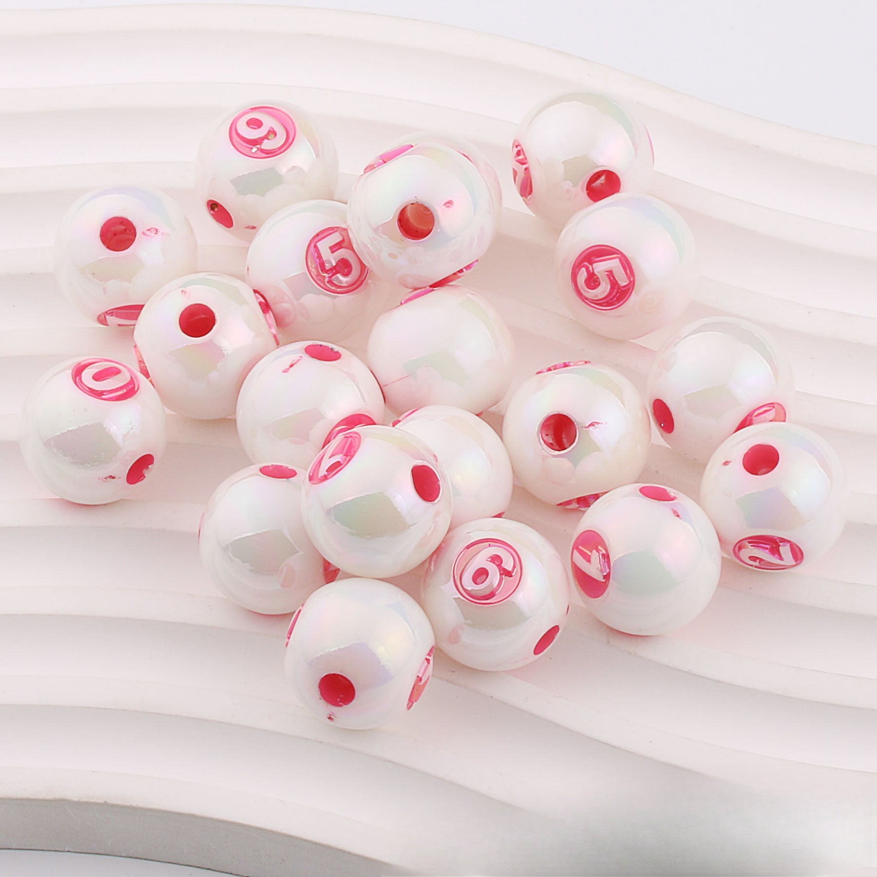 Wholesale 50pcs Mapei Color Digital UV Plating Color Straight Hole DIY Beads