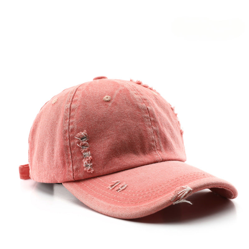 Wholesale Vintage Washed Perforated Solid Shaded Cotton Baseball Hat