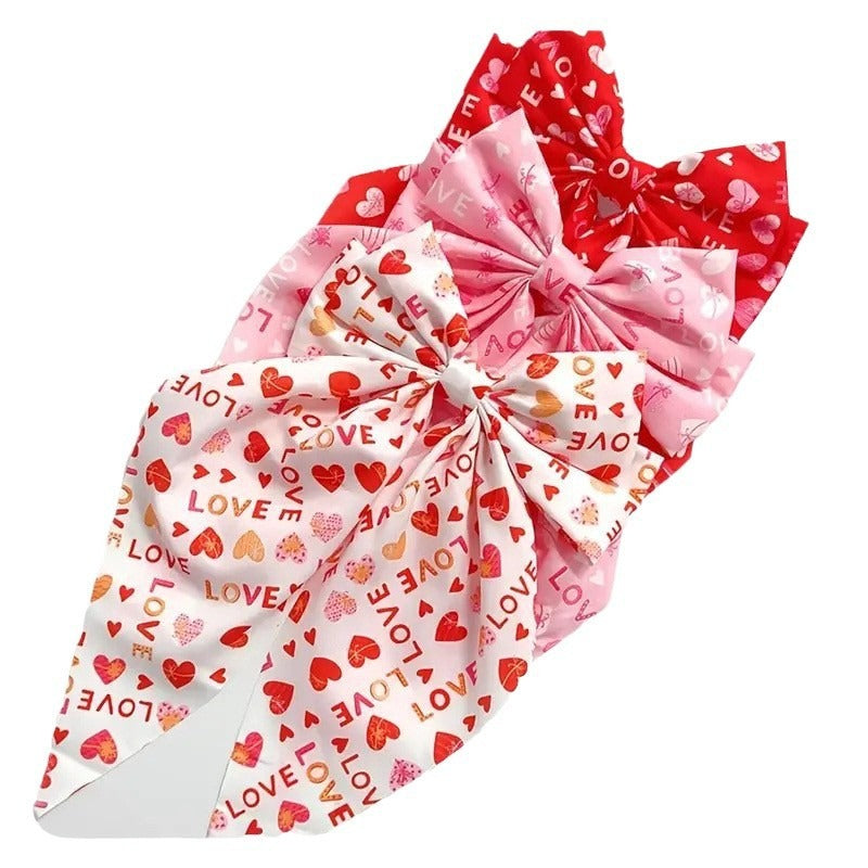 Wholesale Valentine's Day Bow Ribbon Spring Clip Heart-shaped Red Lip Print Back of The Head Hairpin