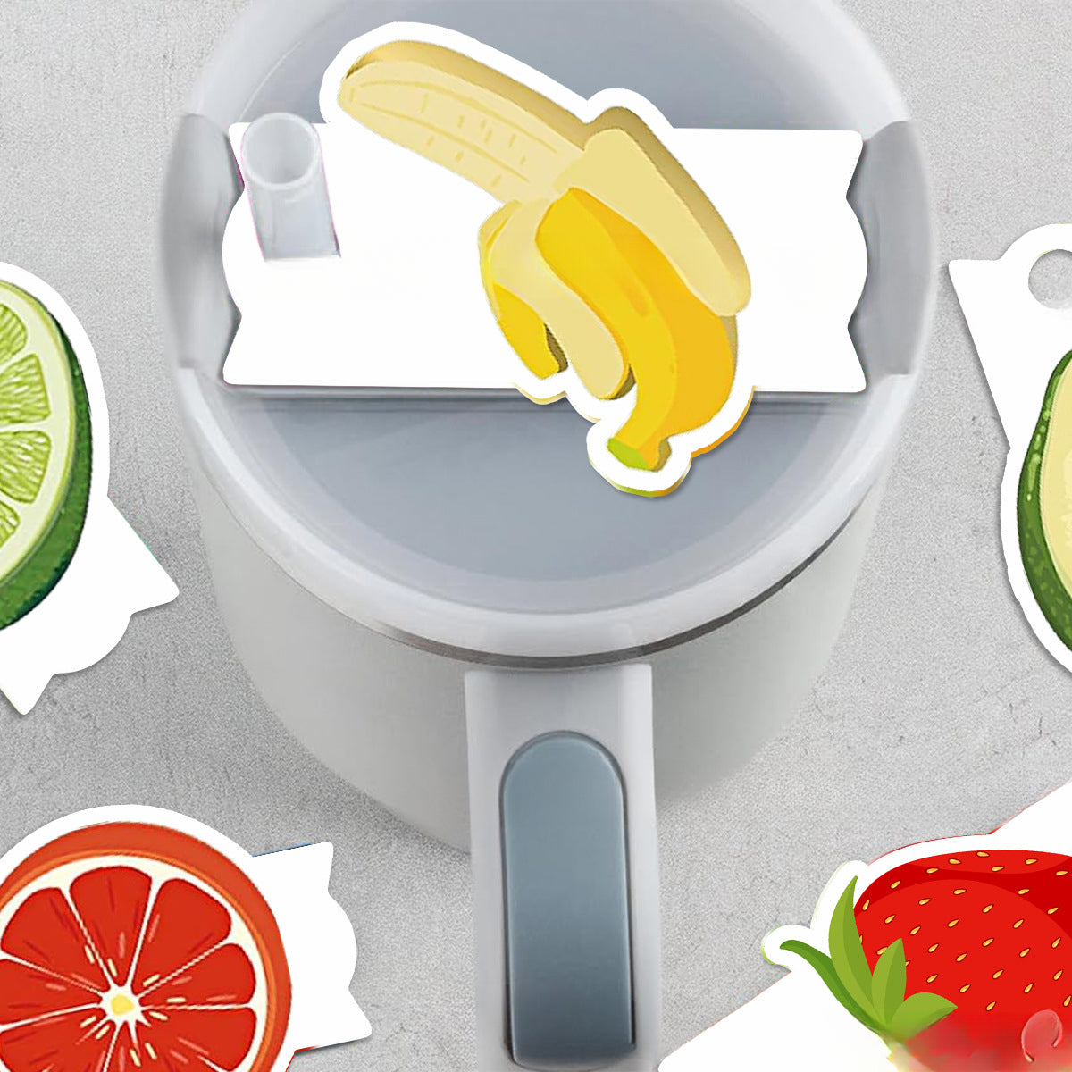 Wholesale Kiwi Banana Fruit Series Acrylic 2 Ice Fighter Cup Lid Decoration is suitable for 40Oz