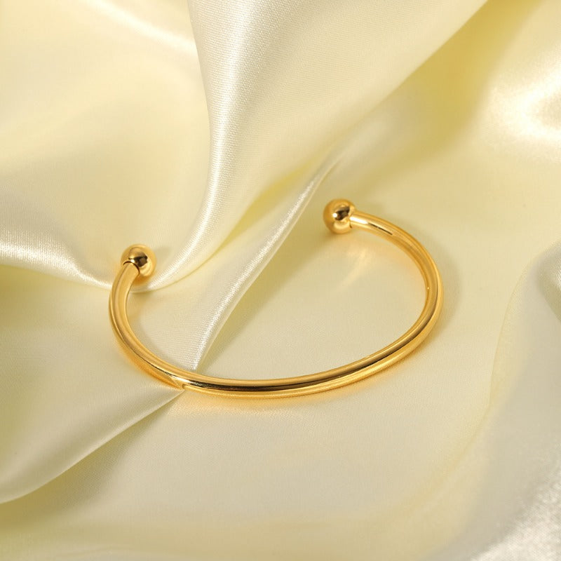 Wholesale Retro Stainless Steel Fashionable All-match Open 18K Gold-plated Non-fading Bracelet