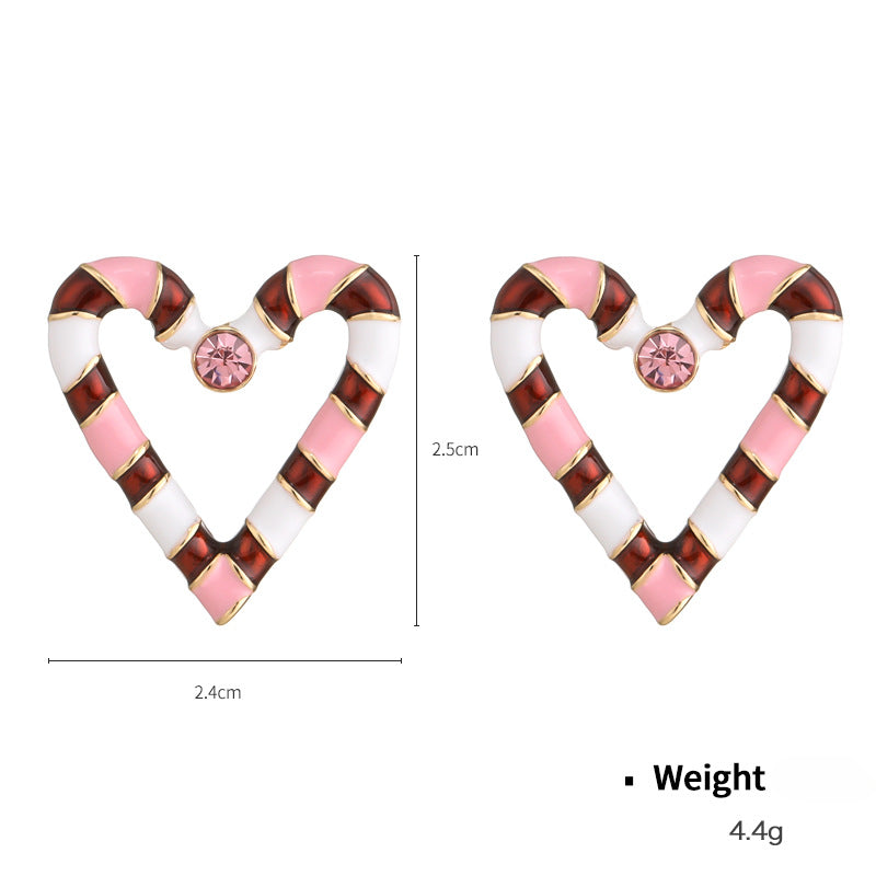 Wholesale Christmas Series Love Bow Drop Oil Earrings