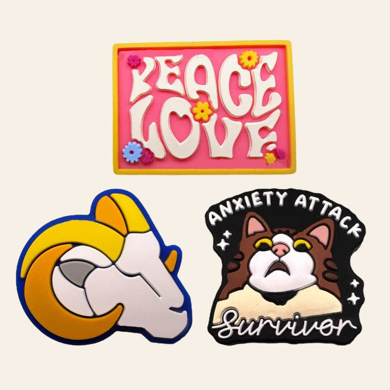 Wholesale 10pcs Cute Goat Puppy Cool Hand Drawing English DIY Beads