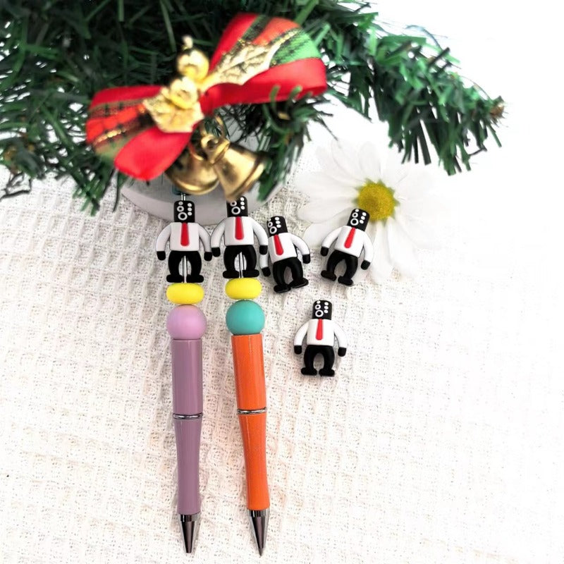 Wholesale 10pcs 3D Stereoscopic Toilet with Silicone Cute Cartoon Beads