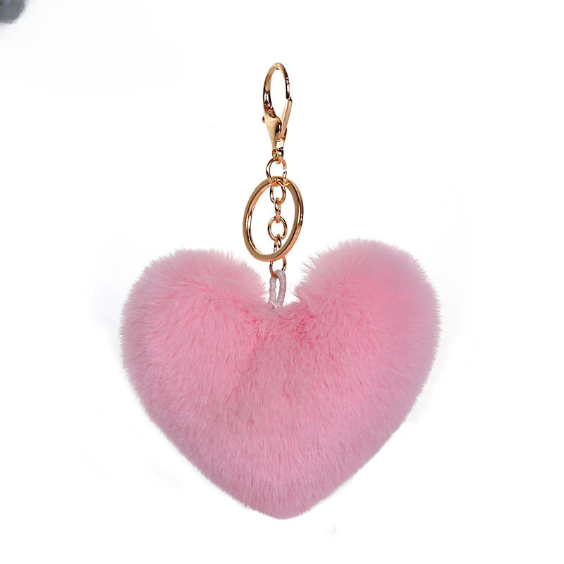 Wholesale Simple Pendant Stitching Colorful Plush Heart Keychains