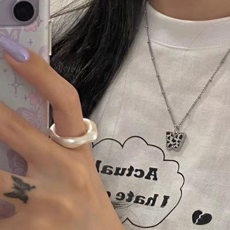 Wholesale Colorful White Geometric Resin Ring