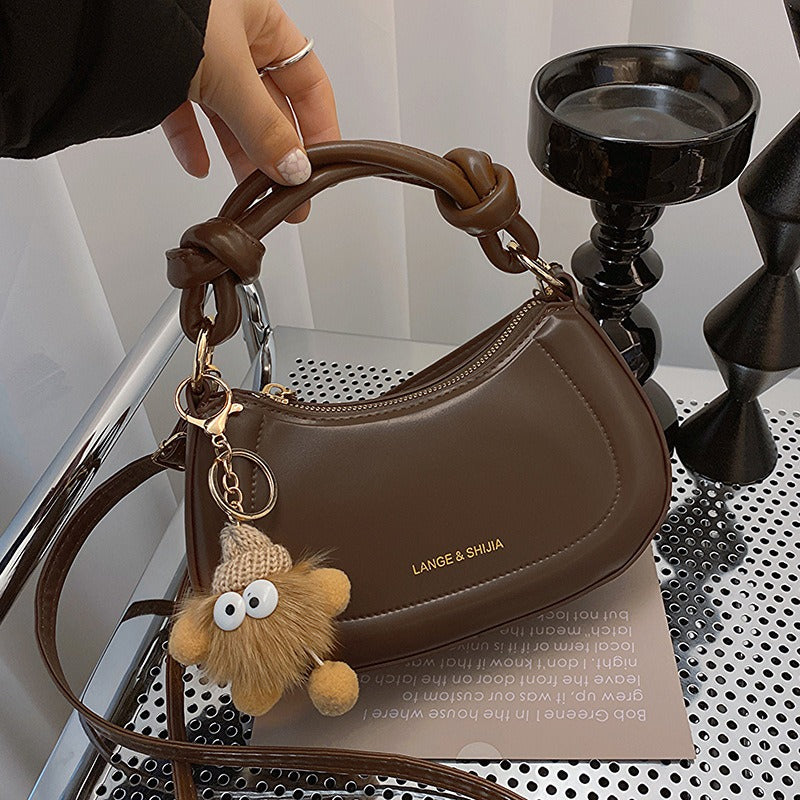 Wholesale Fashion All-match Solid Color Knotted Handbag Crossbody Bag