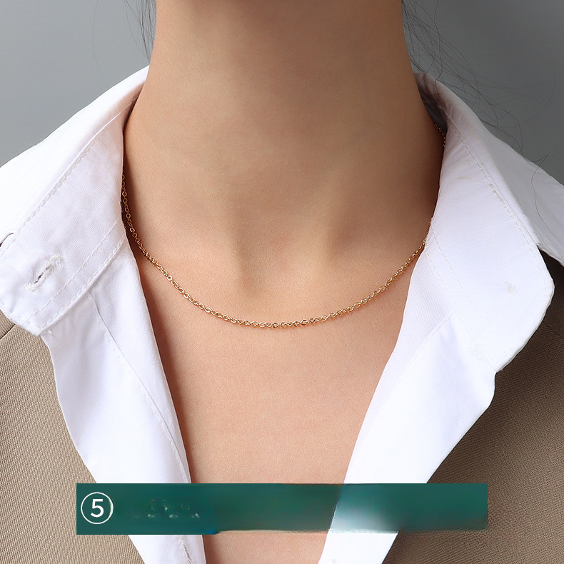 Cadena de acero de acero titanio de cadena cruzada al por mayor collares de acero inoxidable de oro de 18 quilates