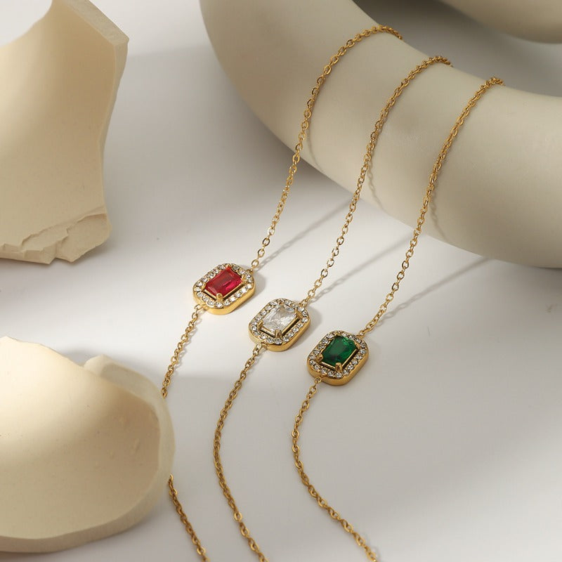 Wholesale Sunflower Stainless Steel Bracelet Love Zircon Geometric Bracelet