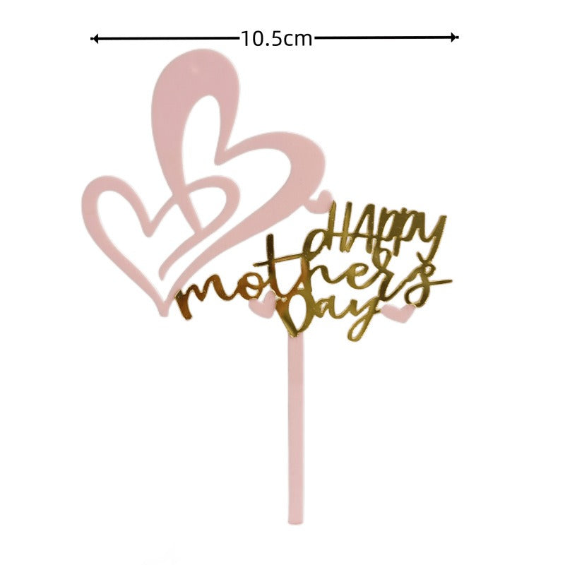 Wholesale 10PCS/PACK Mother's Day Love Letter Acrylic Cake Insert Card