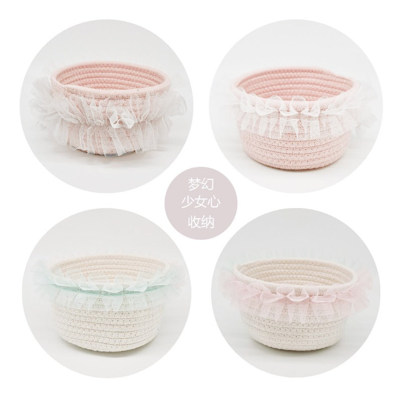 Wholesale Cotton Rope Tabletop Small Storage Basket