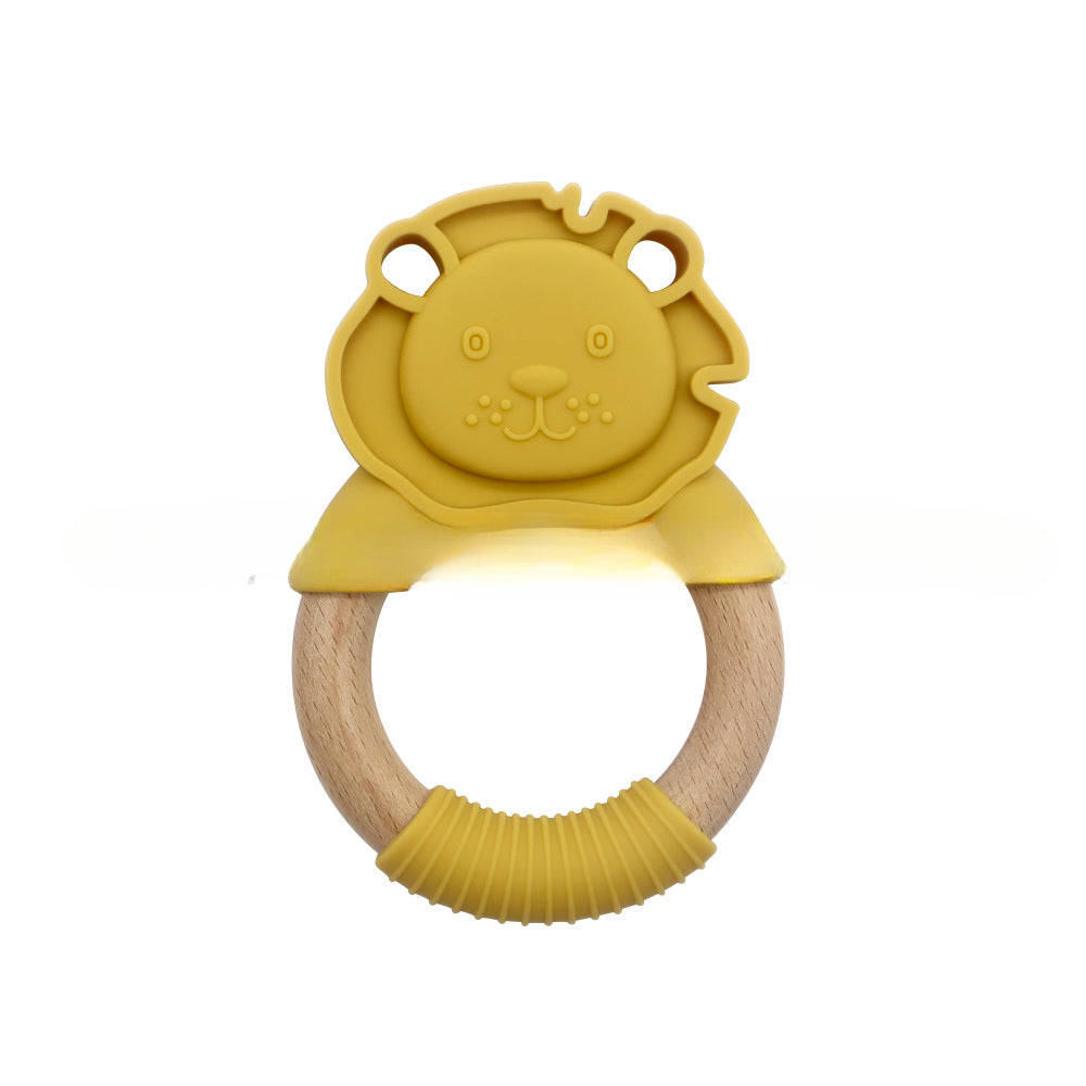 Wholesale 10PCS/PACK Silicone Half Wooden Ring Teething Stick Baby Teether