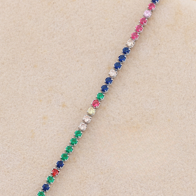 Collar de circón colorido colorido colorido collares de cadena de garras de circón multicolor