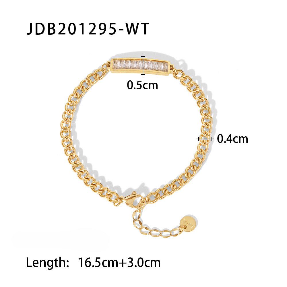 Wholesale Stainless Steel Inlaid Zircon Bracelet