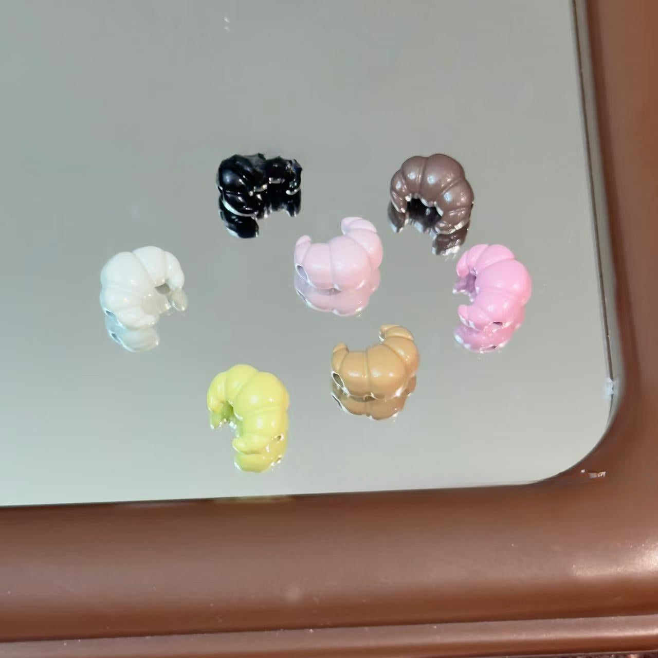 Wholesale 10pcs Croissant Bread Shape DIY Handmade Jewelry, Beaded Bracelet Necklace Earrings Accessories Material