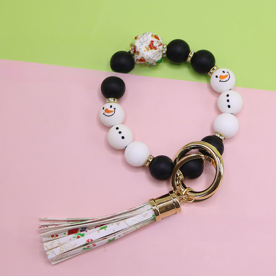 Wholesale Christmas Silicone Bracelet Keychain