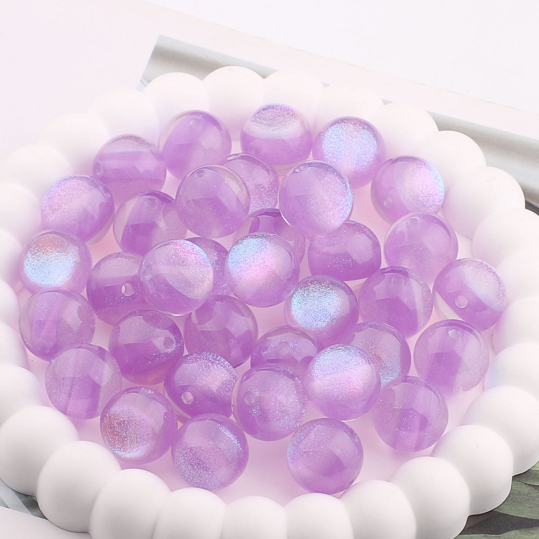 Wholesale 200PCS Colorful Straight Hole Resin Balls