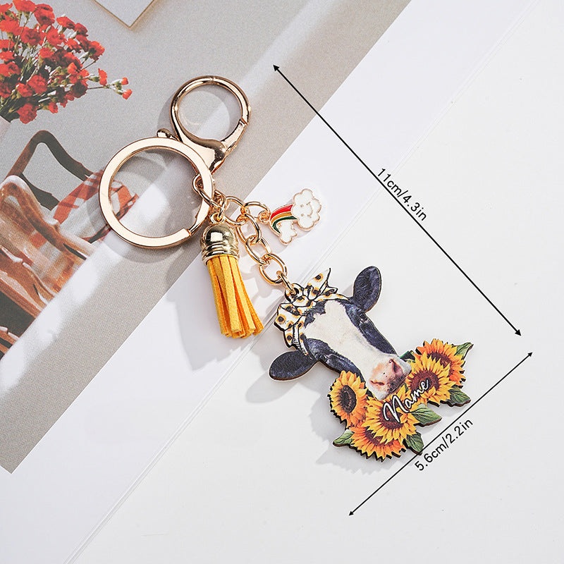 Llavero de girasol acrílico al por mayor