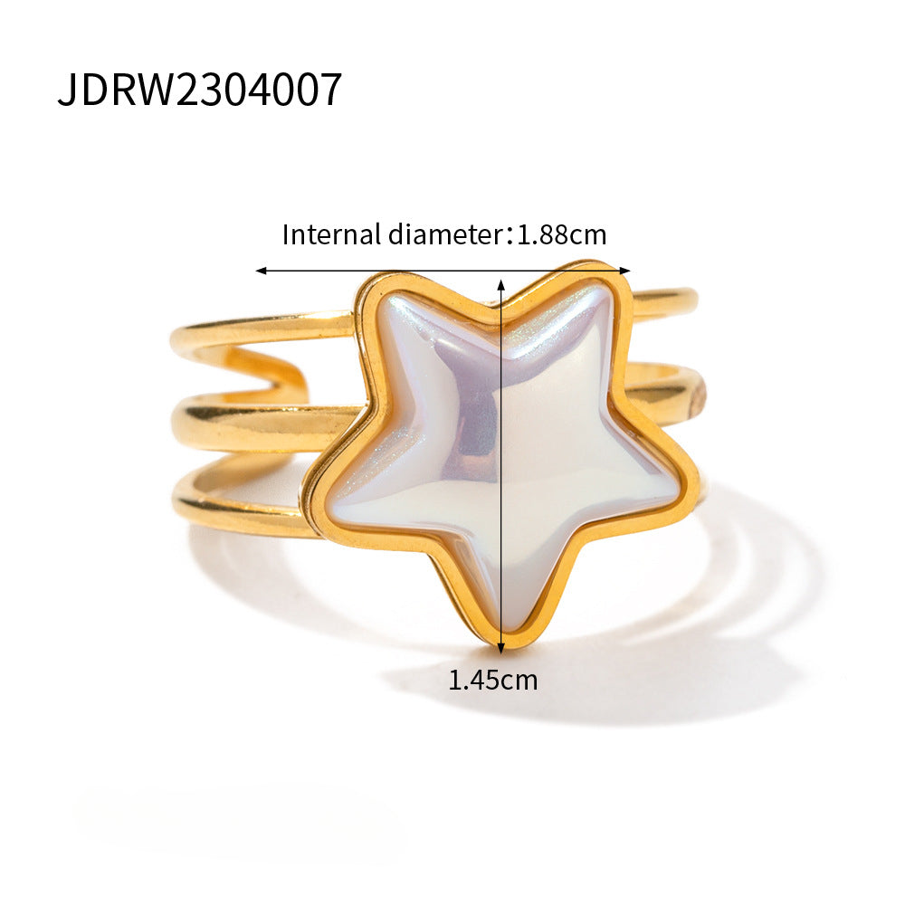 Anillo de cuentas de sirena mágica de oro de acero inoxidable de acero inoxidable