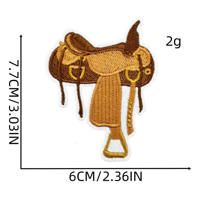 Wholesale Western Denim Embroidery Zhangzai Clothing Accessories Hot Melt Adhesive Non Stitching Large Pattern Cloth Patch FS