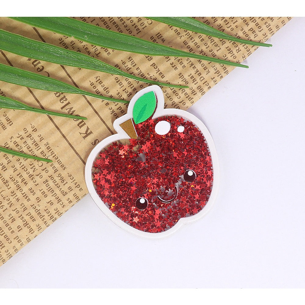 Wholesale 10pcs Quicksand Cartoon Cute Smiley Car Personalized Accessories Acrylic DIY Patches