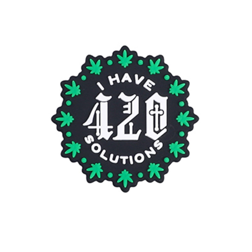 Wholesale 20pcs Cartoon Green Maple Leaf Letters Pattern Silicone Beads