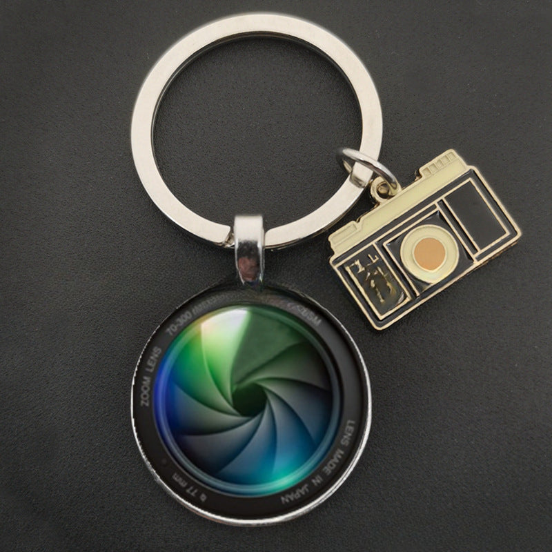 卸売カメラレンズ、タイムジェムストーンメタルキーホルダー