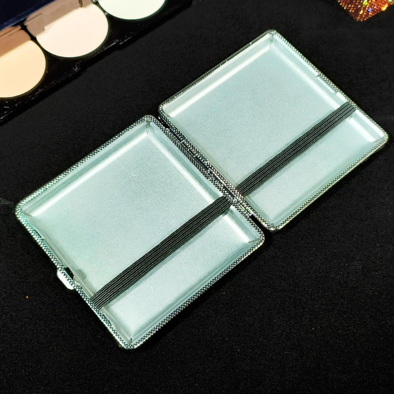 Wholesale full diamond luxury portable single-sided diamond inlaid leather self elastic light luxury cigarette box