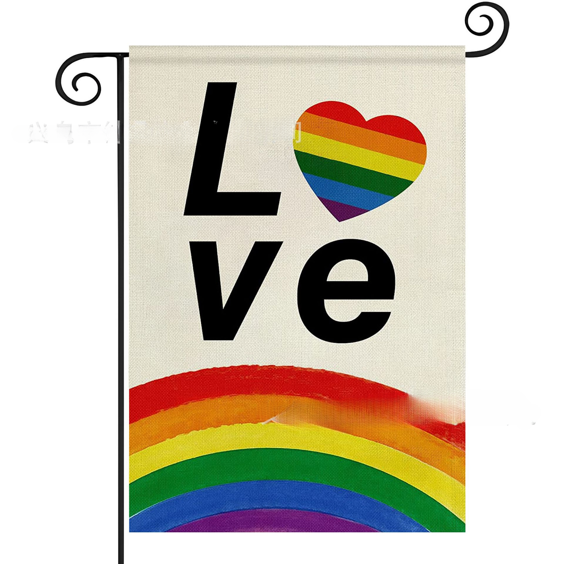 Wholesale Linen LGBT Rainbow Garden Flag