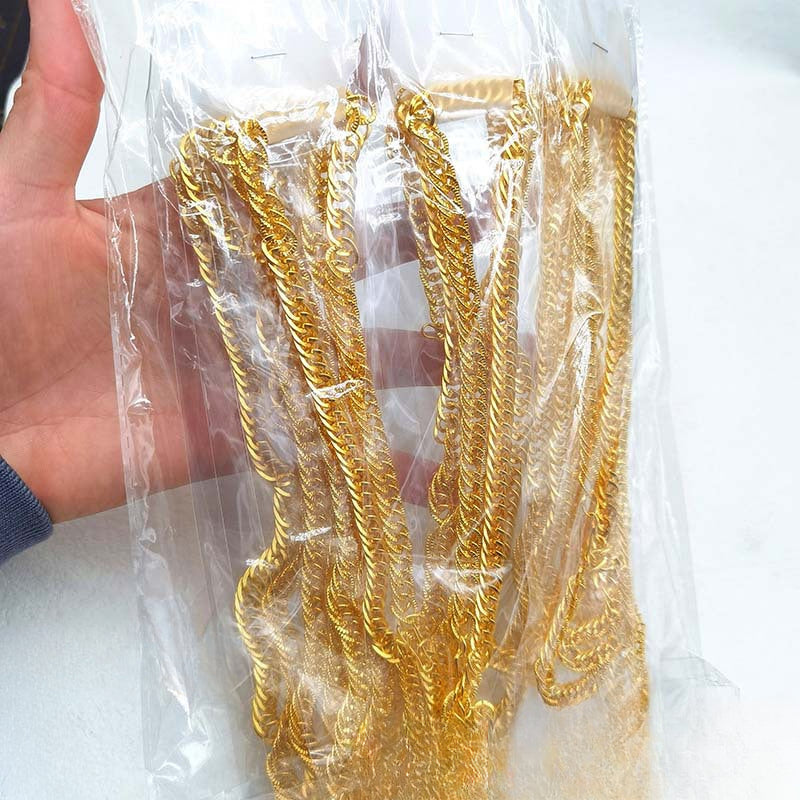 Wholesale Simulated Gold Chain Tycoon Photo Props Hip-hop Style Domineering Men's Big Gold Necklace