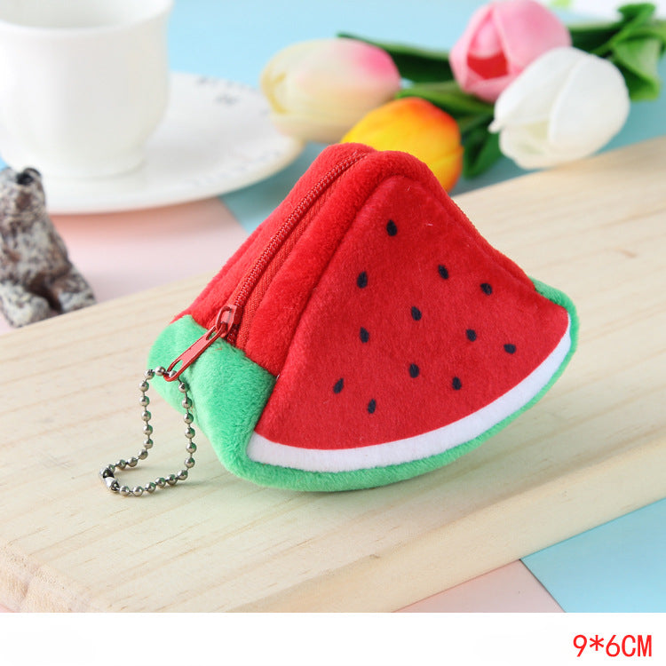 Wholesale Plush Three-dimensional Triangular Fruit Zero Wallet