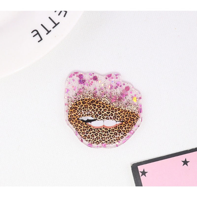Wholesale 10pcs Cartoon Lips Letters Acrylic DIY Patches