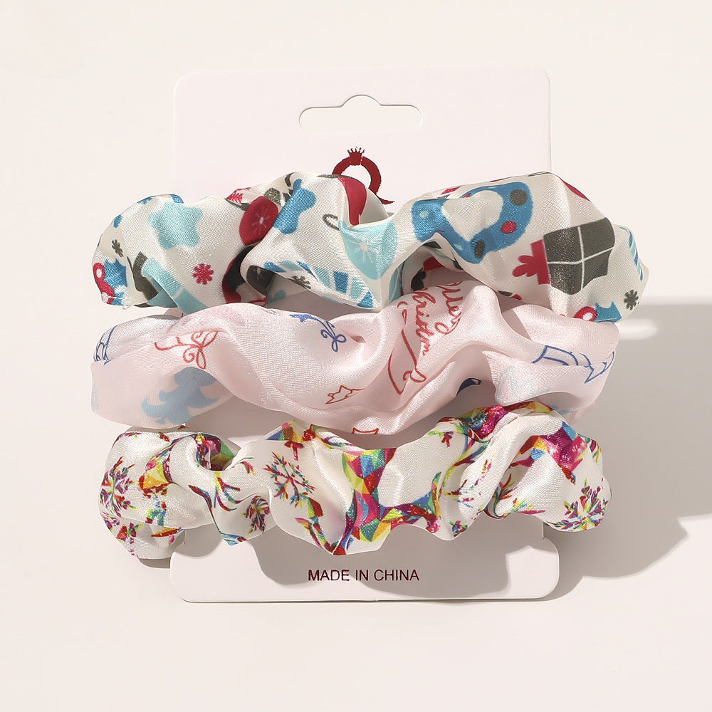 Wholesale Three-color Set New Christmas Fabric Hair Tie