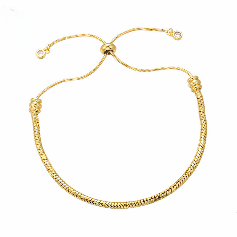 Wholesale Pan Beads Large Hole Beads Foundation Chain Adjustable Bracelet
