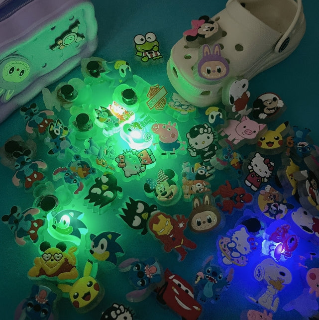 Wholesale of High Heeled Women's EVA Perforated Shoes 3D LED /2D Shoe Charms