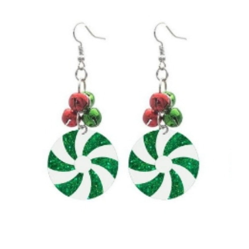 Wholesale New Christmas Tree Colorful Bulbs Bell Candy Design Earrings