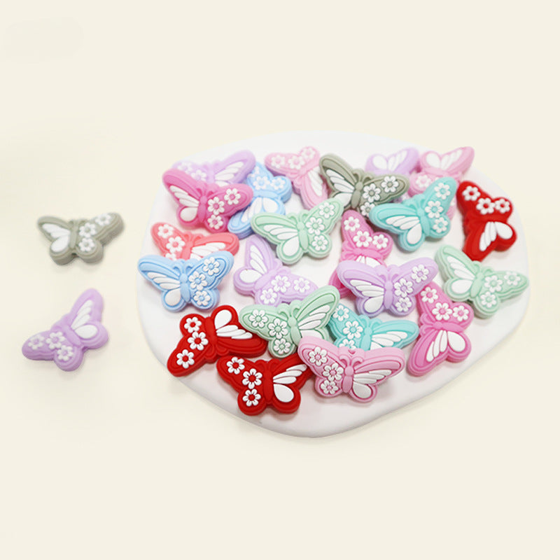 Wholesale 10PCS Cartoon Butterfly Silicone Beads