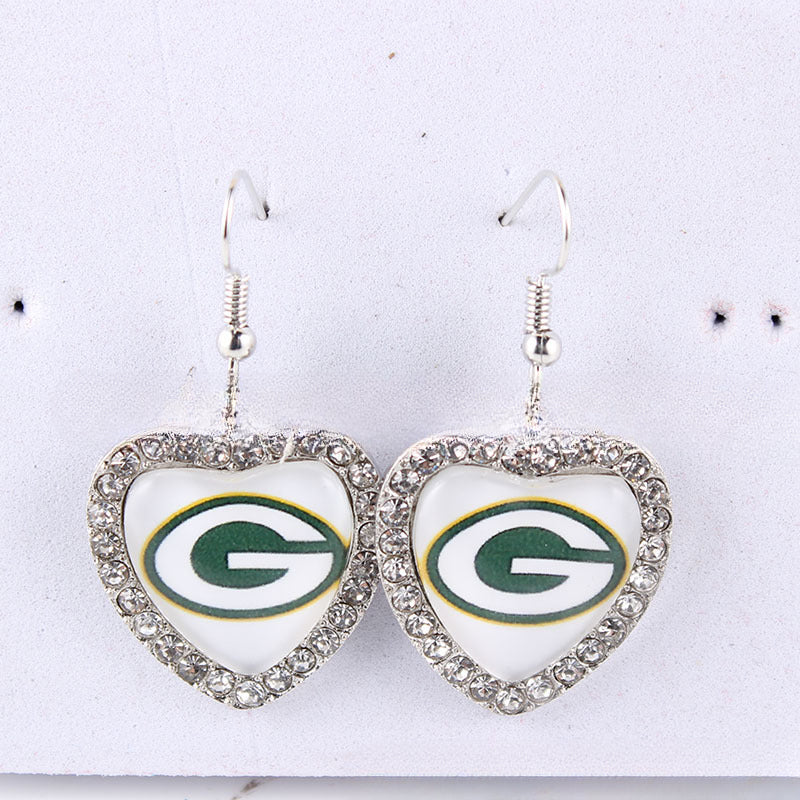 Wholesale Diamond Peach Dot  Logo Earrings