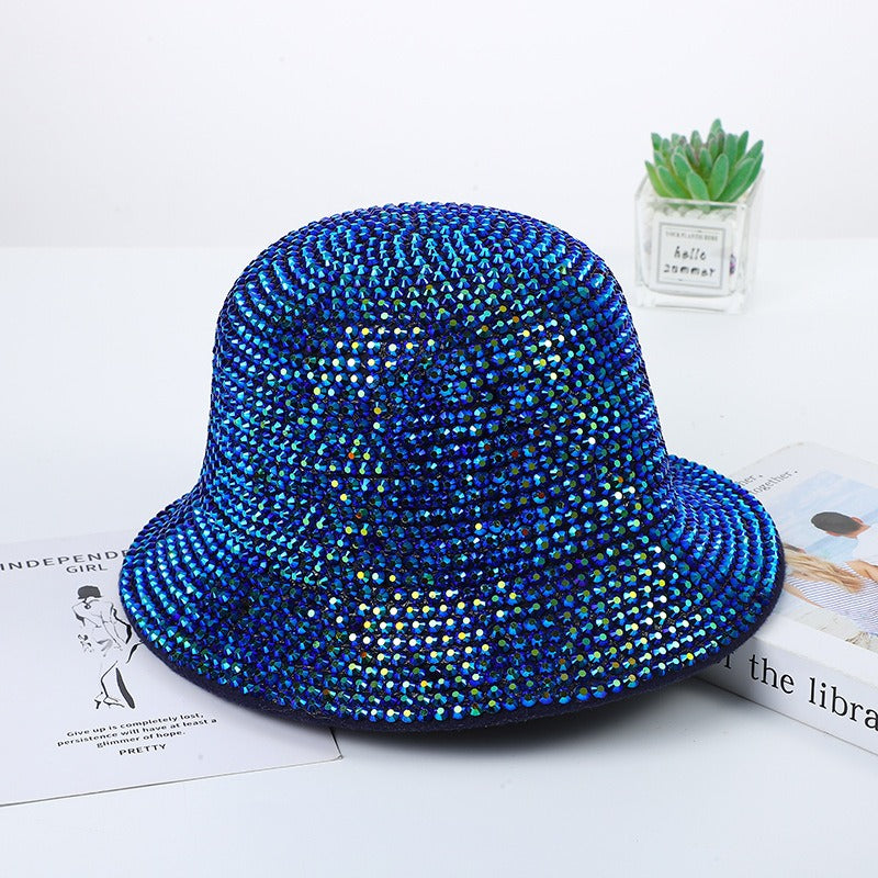 Wholesale Woolen Sparkling Diamond Performance Fisherman Hats
