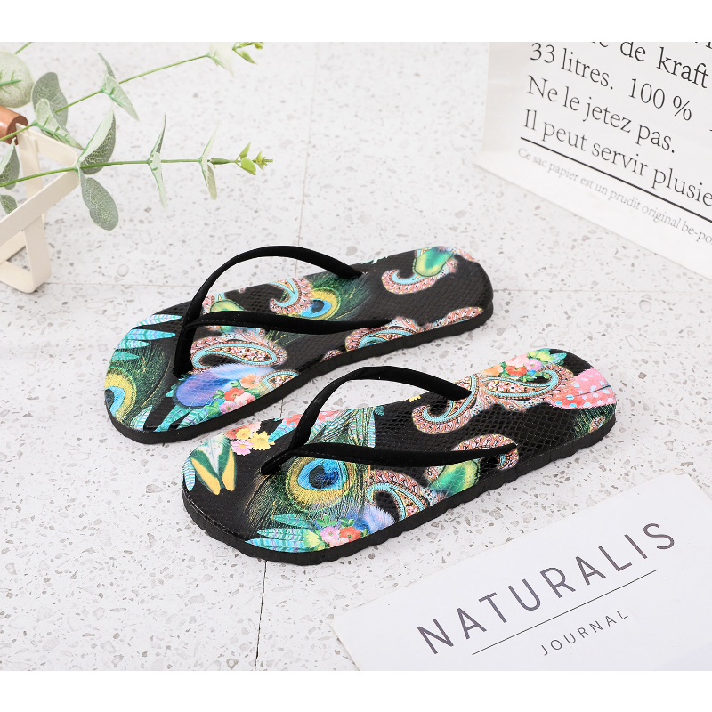 Mayor Beach de flores de viento étnico al por mayor zapatillas no deslizantes