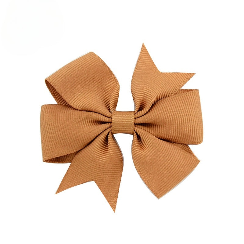 Wholesale 10pcs Handmade Baby Dovetail V Ribbed Ribbon Bow Hairpin