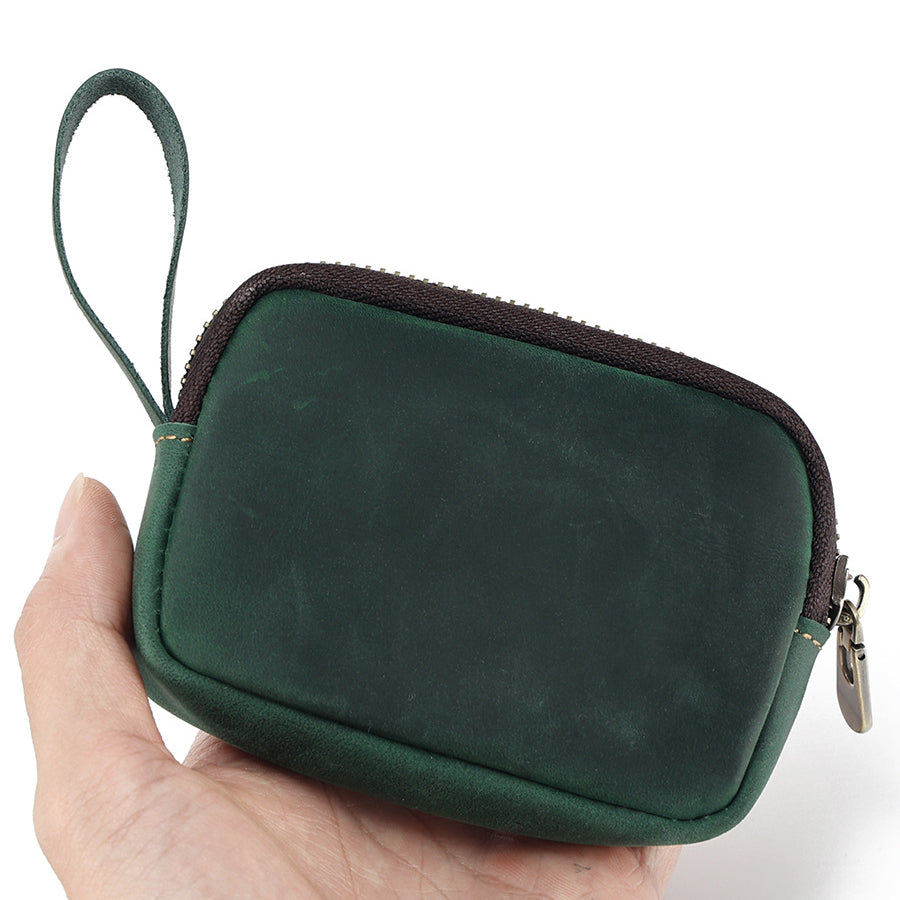 Wholesale Genuine Leather Zipper Coin Holder Coin Purse