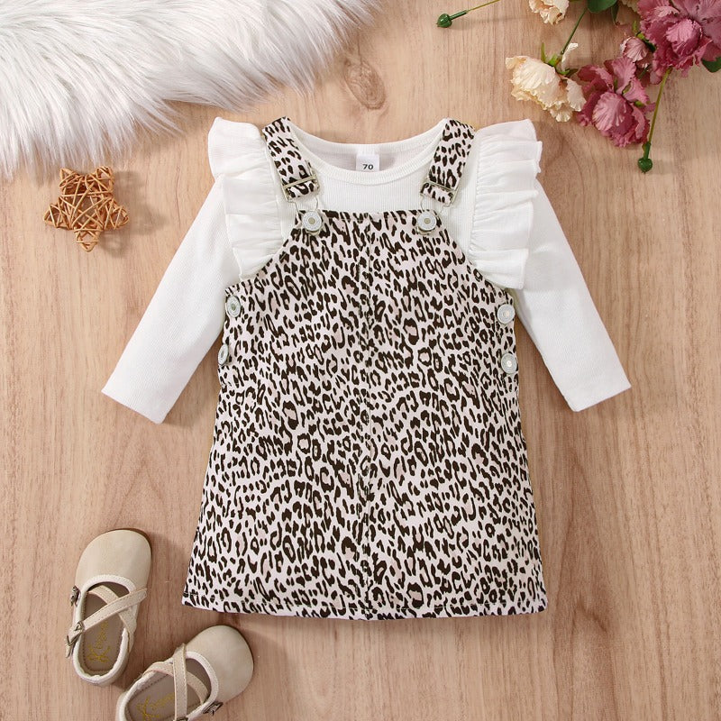 Wholesale Autumn and Winter Lace Floral Leopard Print Baby Clothes
